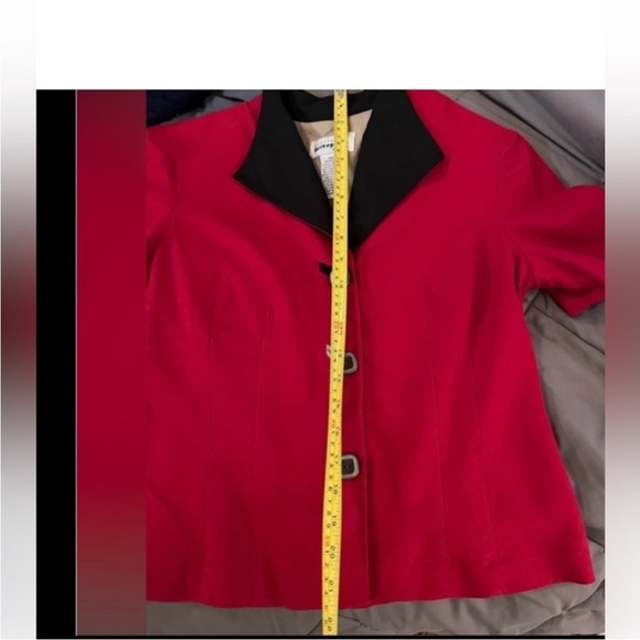 VINTAGE LINEN Petite Perceptions top and poly skirt set 10 petite women red blk - Picture 7 of 8